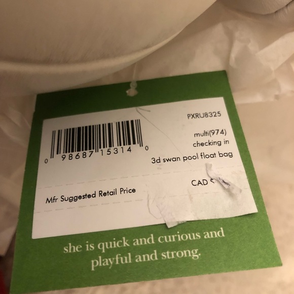 KATE SPADE Checking In 3D Swan Pool Float Bag - Picture 8 of 8